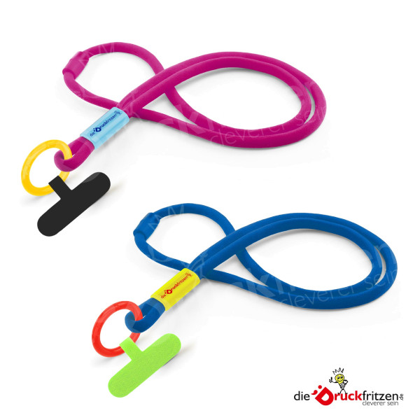 Lanyards "FARBMIX 1" - mit Hülse, Ring und Handyhalter - individuell konfigurieren und bedrucken