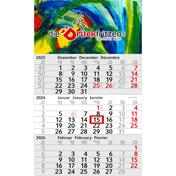 3-Monatskalender BEDREI - individuell bedrucken