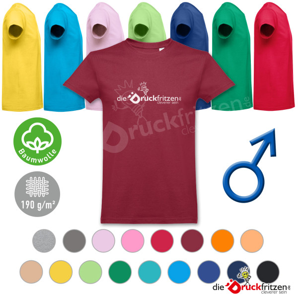Herren T-Shirts THC ANKARA - einfarbiger Transferdruck - Baumwolle 190 g/m²