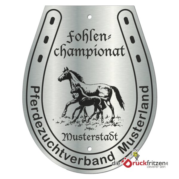 Edelstahl-Plaketten - Hufeisenform II - 120 x 150 mm