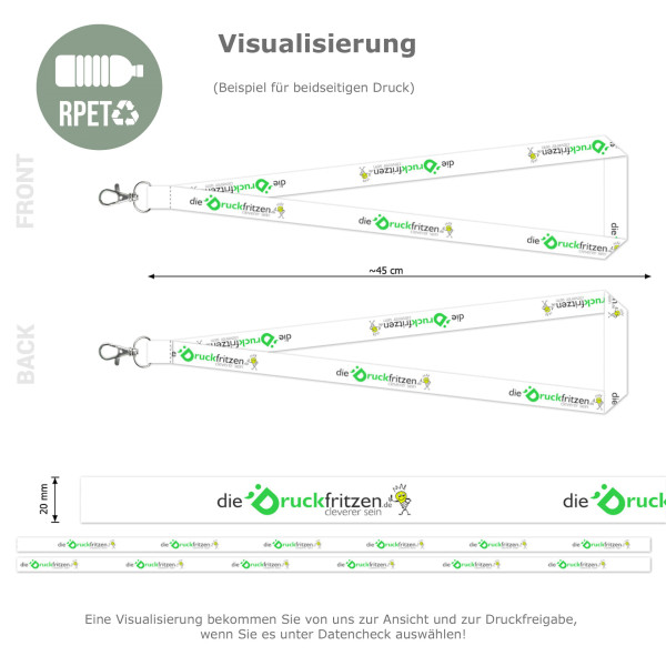 rPET Lanyards/Schlüsselbänder mit Karabinerhaken