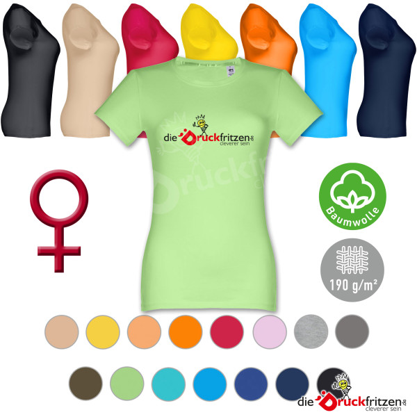 Damen T-Shirts THC ANKARA WOMEN - farbig - mit digitalem Transferdruck (vollfarbig) - Baumwolle 190 g/m²