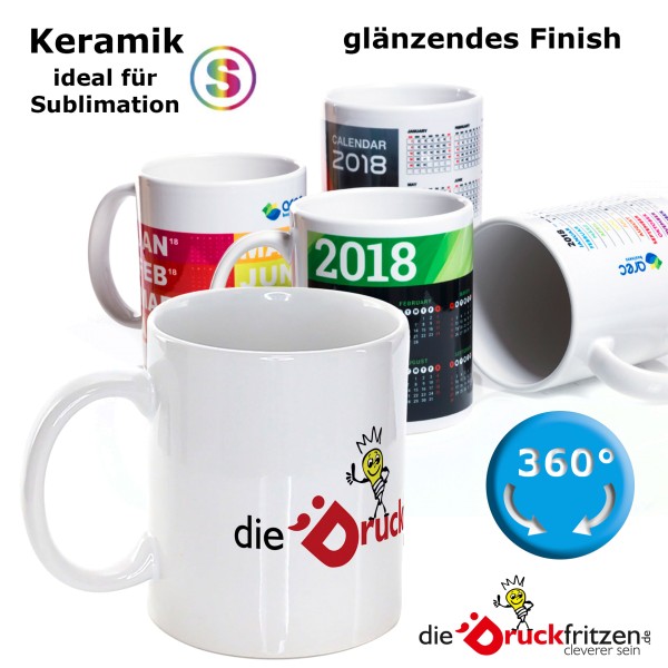 Keramik-Tasse WISMAR - Sublimationsdruck - 350 ml