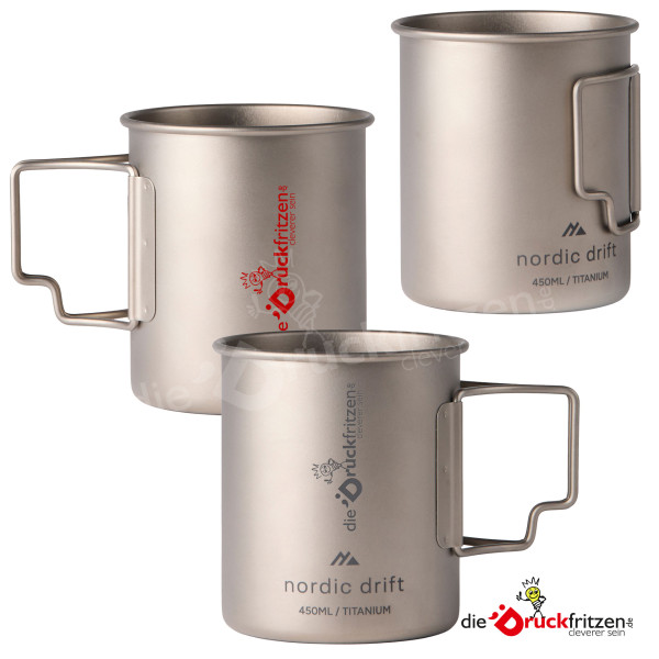 Nordic Drift Trail Ultraleichter TITAN-BECHER - 450ml - individuell lasergraviert oder bedruckt