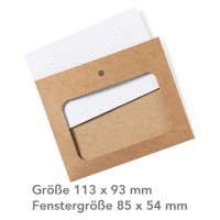 Ausweishülle (113 x 93 mm), Recycling Karton mit Samenpapier-Einleger