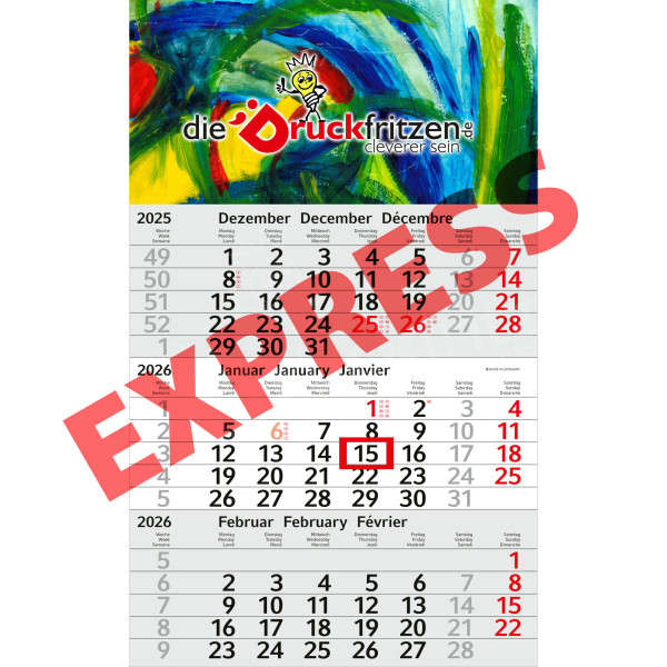 3-Monatskalender BEDREI EXPRESS - individuell bedrucken