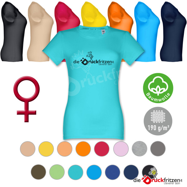 Damen T-Shirts THC ANKARA WOMEN - Bunt - einfarbiger Transferdruck - Baumwolle 190 g/m²