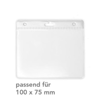Ausweishülle mit Farbstreifen weiß, für Einleger 100 x 75 mm