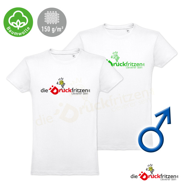Herren T-Shirts THC LUANDA - Weiß -  Baumwolle 150 g/m² - individuell bedruckt