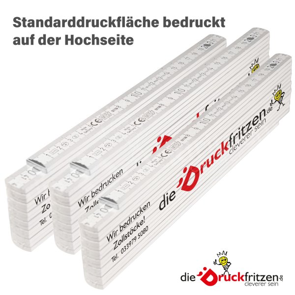 dieDruckfritzen.de Zollstock B400 3 Meter | Standard-Druckfläche