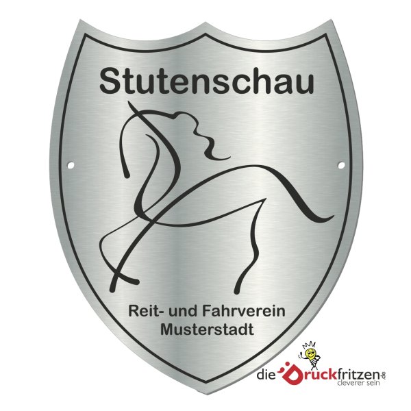 Edelstahl-Plaketten - Wappenform II - 150 x 180 mm