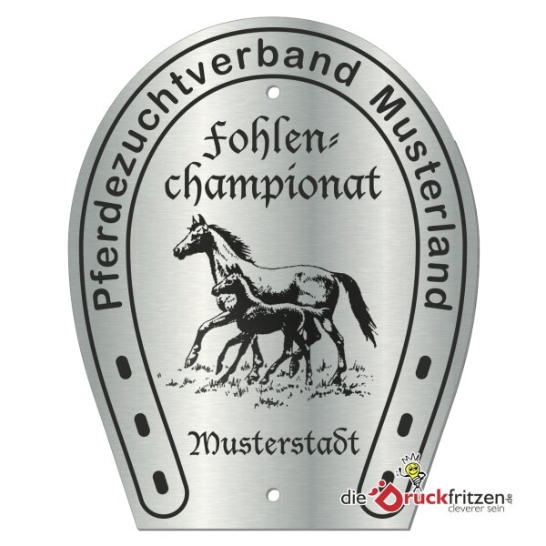 Edelstahl-Plaketten - Hufeisenform I - 120 x 150 mm