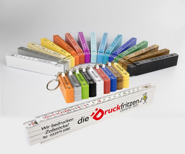 Andruckmuster - Kunststoff-Zollstock - individuell bedruckt
