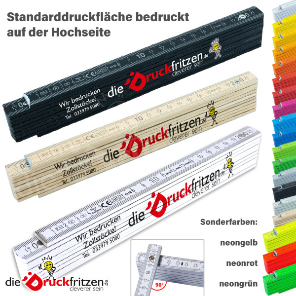 Zollstock BAUMA B400 - 2 m | Standard-Druckfläche - individuell bedruckt