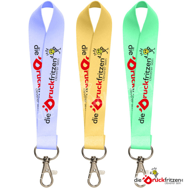 Kurze Lanyards/Schlüsselanhänger mit Karabinerhaken - individuell bedrucken