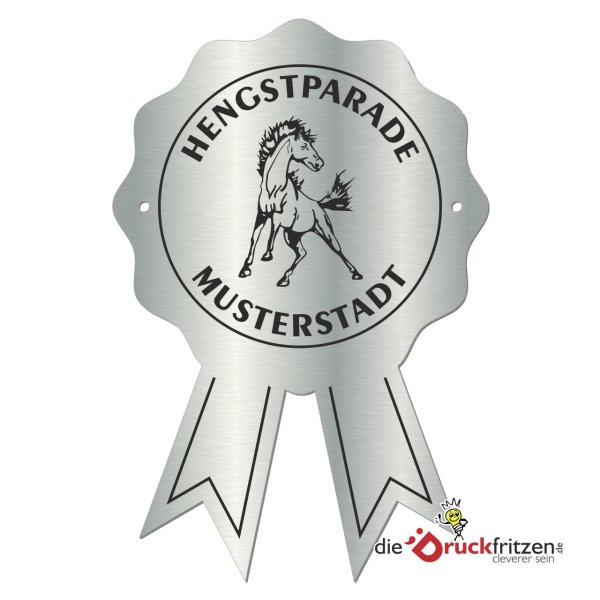 Edelstahl-Plaketten - Rosette - 120 x 180 mm