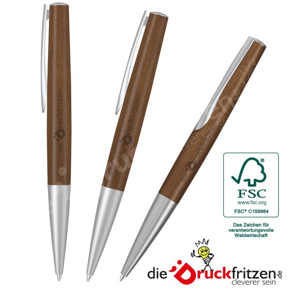 dieDruckfritzen.de Metall-Drehkugelschreiber ELEGANCE WOOD