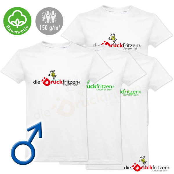 Herren T-Shirts THC ANKARA - Weiß -  Baumwolle 190 g/m² - individuell bedruckt