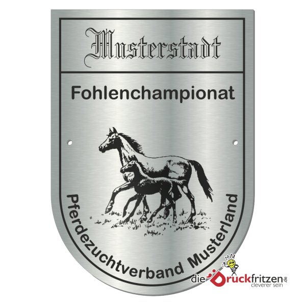 Edelstahl-Plaketten - Spatenform - 110 x 155 mm