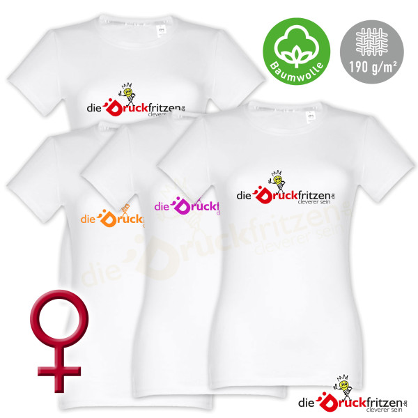 Damen T-Shirts THC ANKARA WOMEN - Weiß -  Baumwolle 190 g/m² - individuell bedruckt