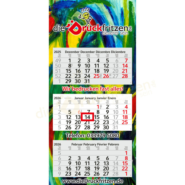 3-Monatskalender PRODREI - individuell bedrucken