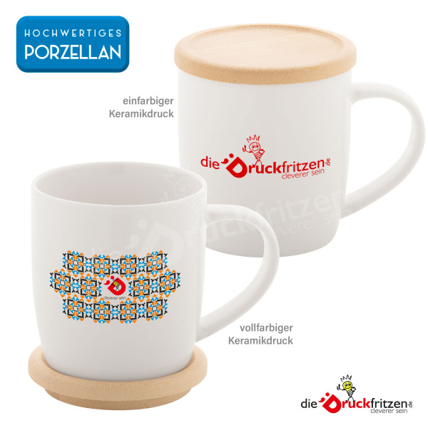 Porzellan-Tasse HESTIA - 320 ml - individuell bedruckt
