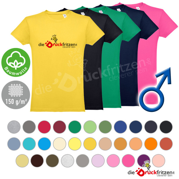 Herren T-Shirts THC LUANDA - farbig - mit digitalem Transferdruck (vollfarbig) - Baumwolle 150 g/m²