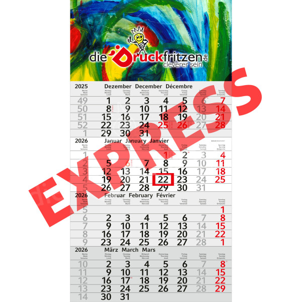 4-Monatskalender BEVIER EXPRESS - individuell bedrucken