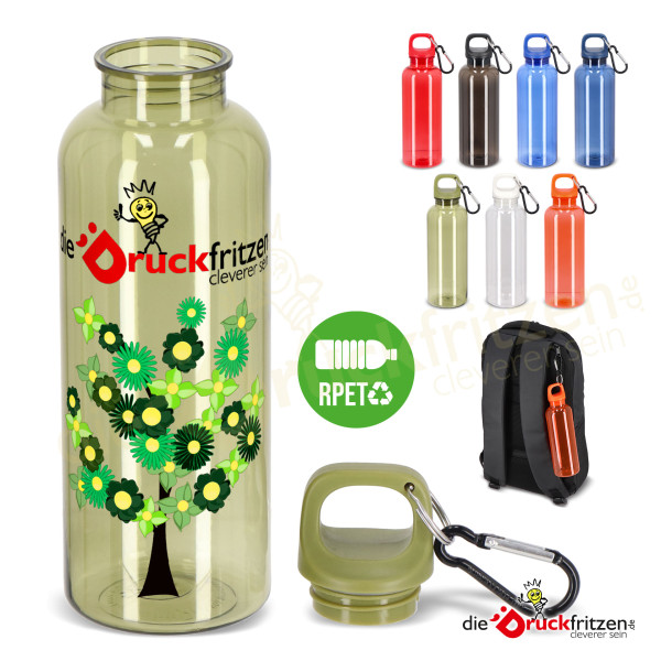 Trinkflasche NOA 500 T aus rPET mit Karabiner - 500 ml - alle Farben