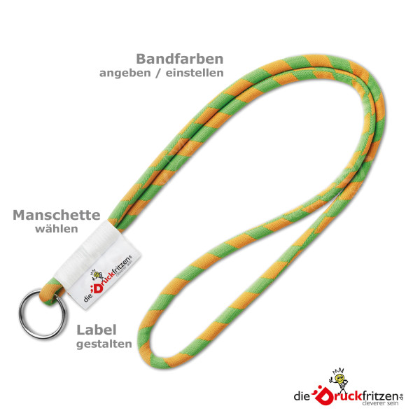 Lanyards "Tube 2" - Wunschfarben - lang - Ø 7 x 450 mm