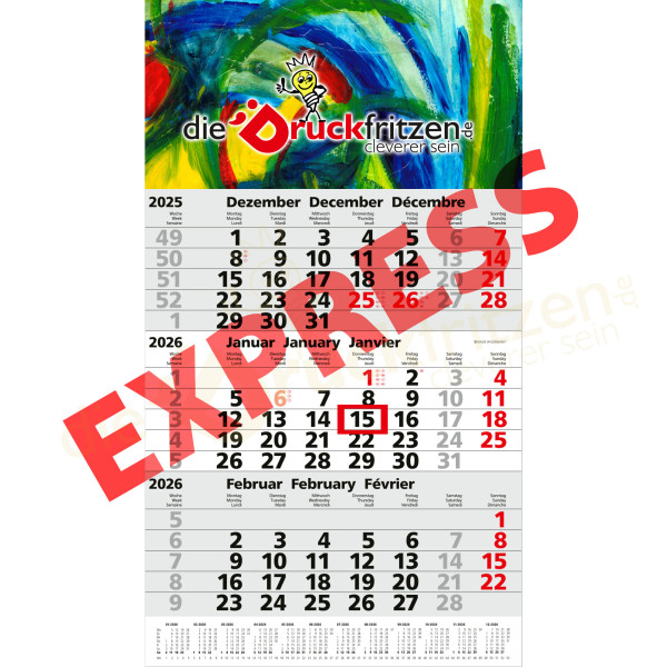 3-Monatskalender PRIDREI EXPRESS - individuell bedrucken