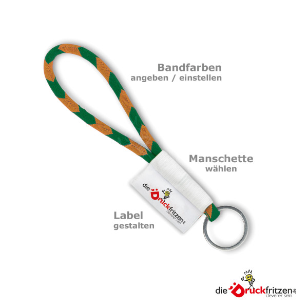 Lanyards "Tube 2" - Wunschfarben - Ø 7 x 150 mm - Sublimationslabel