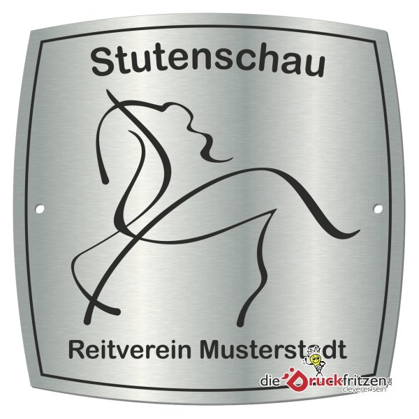 Edelstahl-Plaketten - Medaillon quadratisch - 150 x 150 mm